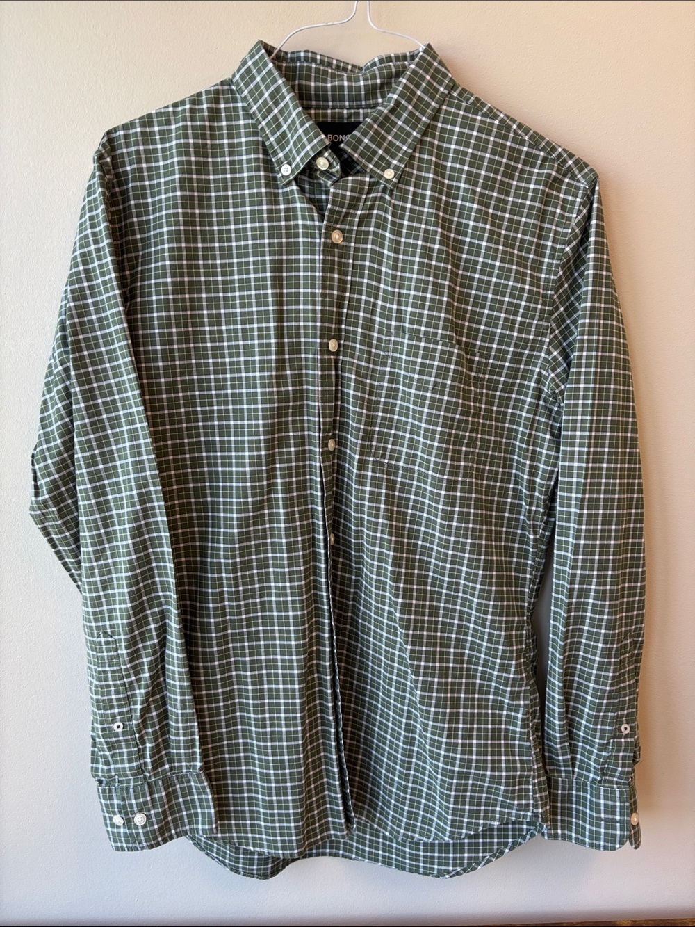 Bonobos Green & White Plaid Button-Down Shirt
